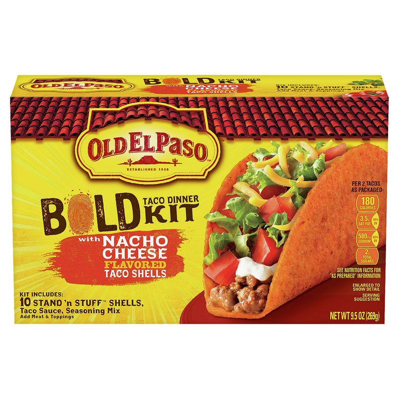 Old El Paso Bold Nacho Cheese Flavor Taco Dinner Kit, 9.5 oz
