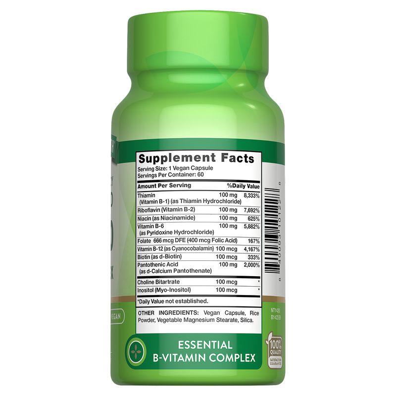Nature's Truth High Potency Balanced B-100 B-Complex Vitamin Supplement, 60 count