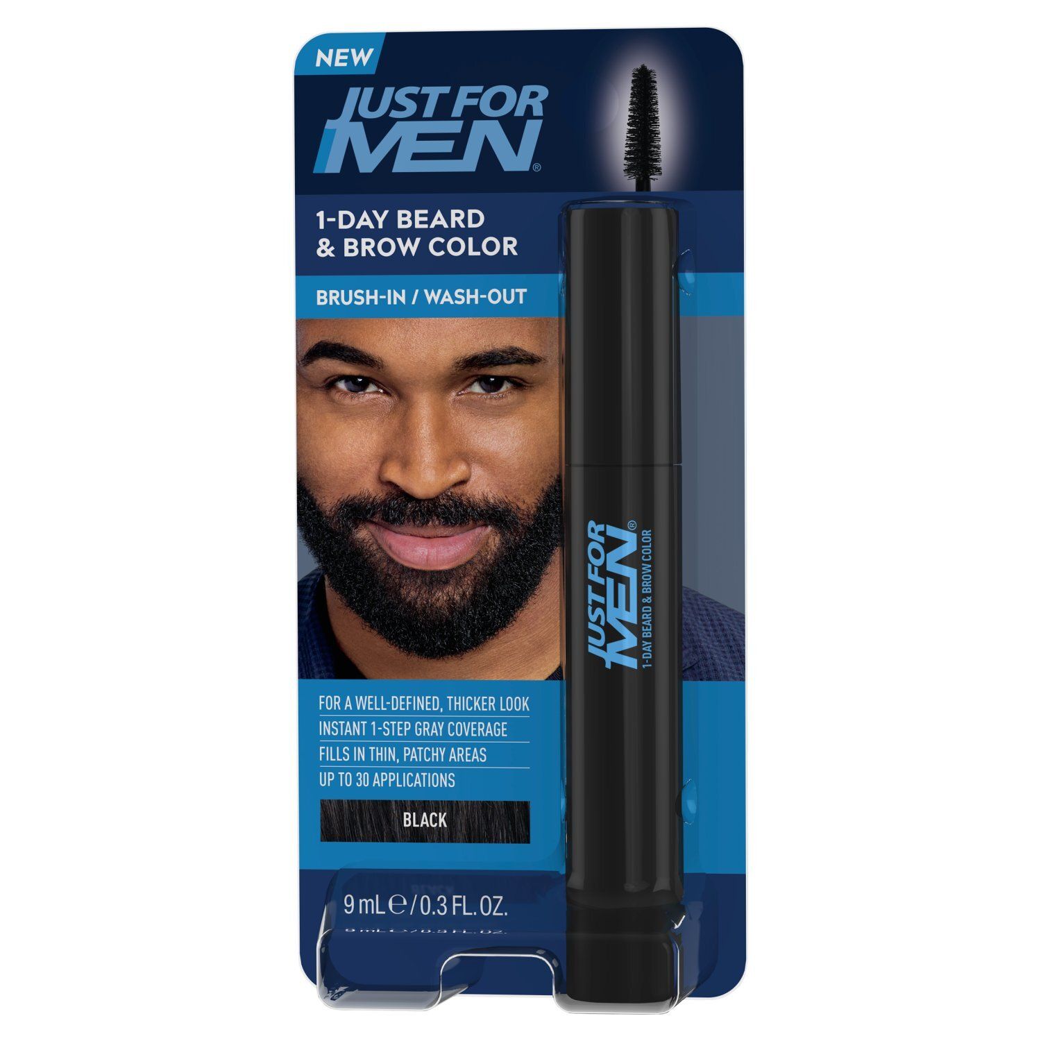 Just For Men Black 1-Day Beard &amp; Brow Color, 0.3 fl oz