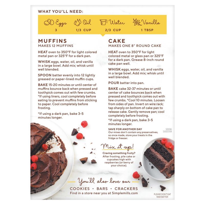 Simple Mills Almond Flour Chocolate Muffin &amp; Cake Baking Mix, 11.2 oz