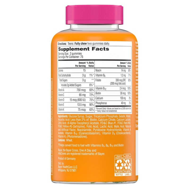 One A Day VitaCraves for Her Teen Multivitamin/Multimineral Supplement, 150 count