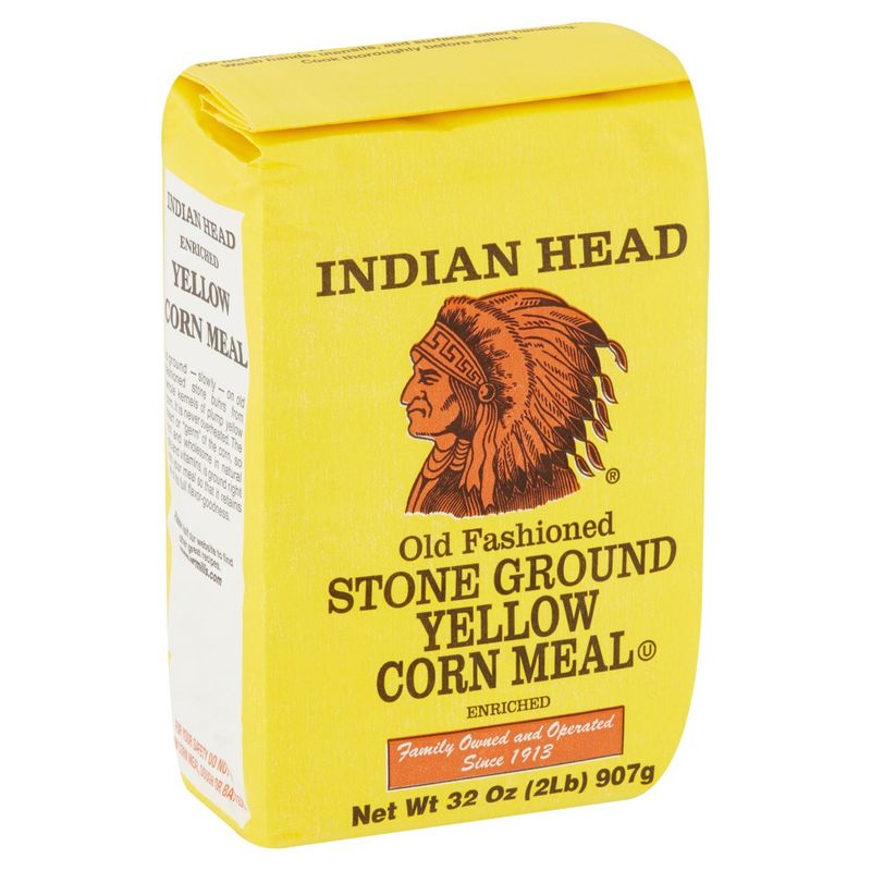 Indian Head Enriched Old Fashioned Stone Ground Yellow Corn Meal, 32 oz