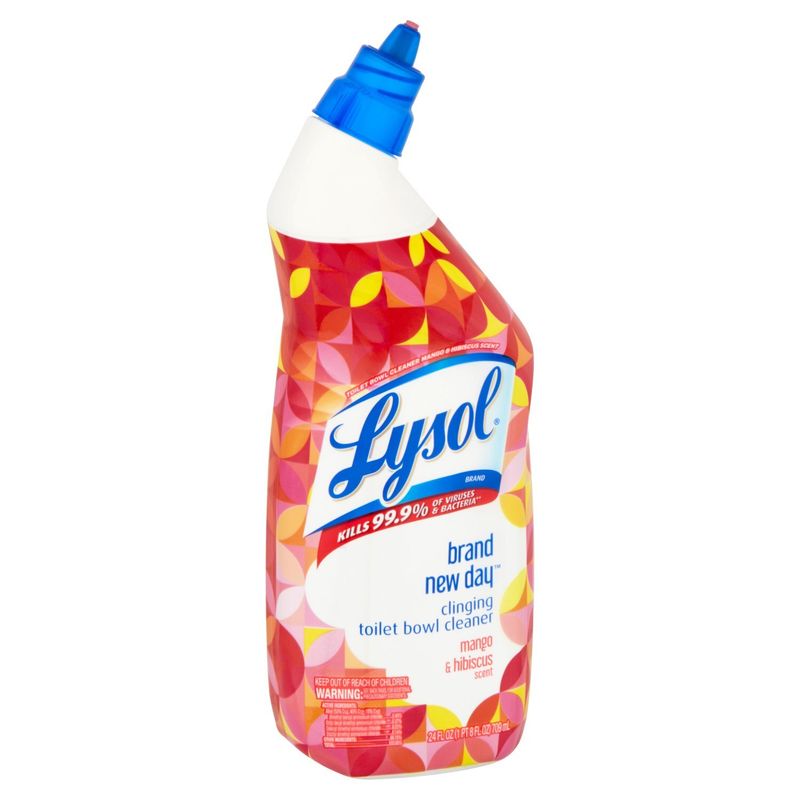 Lysol Brand New Day Mango &amp; Hibiscus Scent Clinging Toilet Bowl Cleaner, 24 fl oz