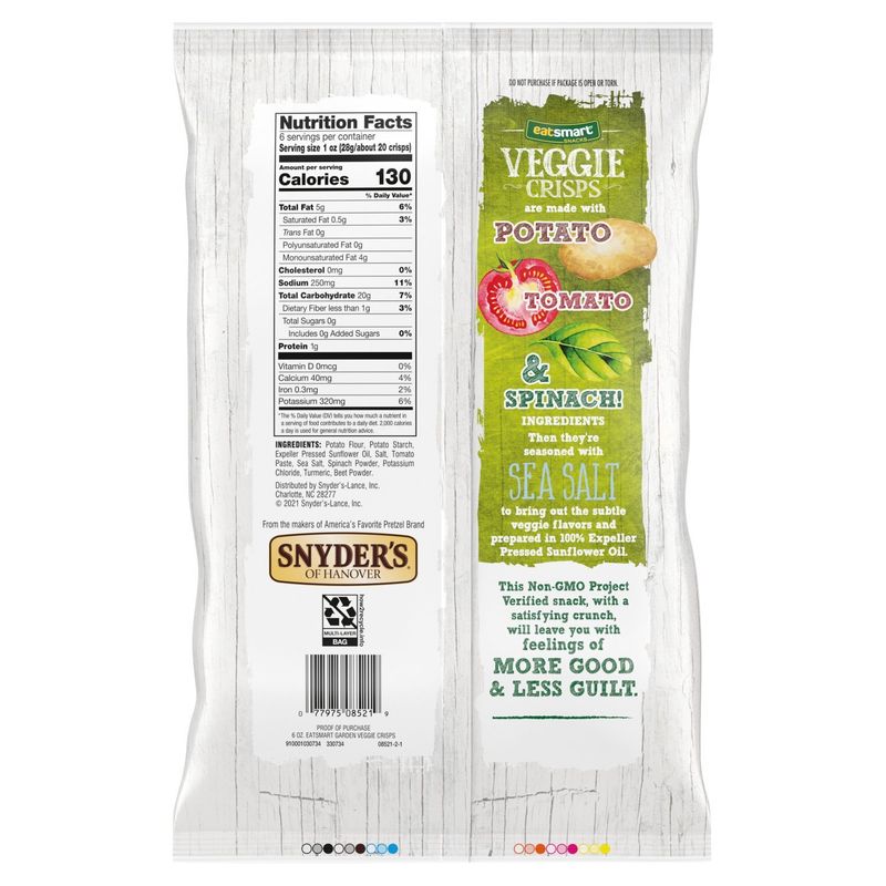 Eatsmart Snacks Sea Salt Veggie Crisps, 6 oz