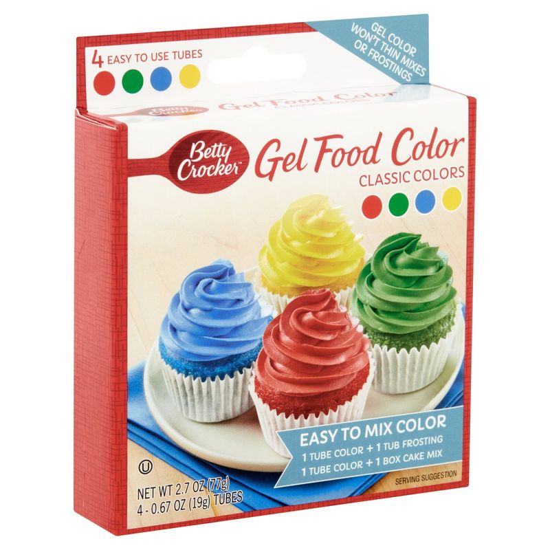 Betty Crocker Classic Gel Food Color,  0.67 oz, 4 count
