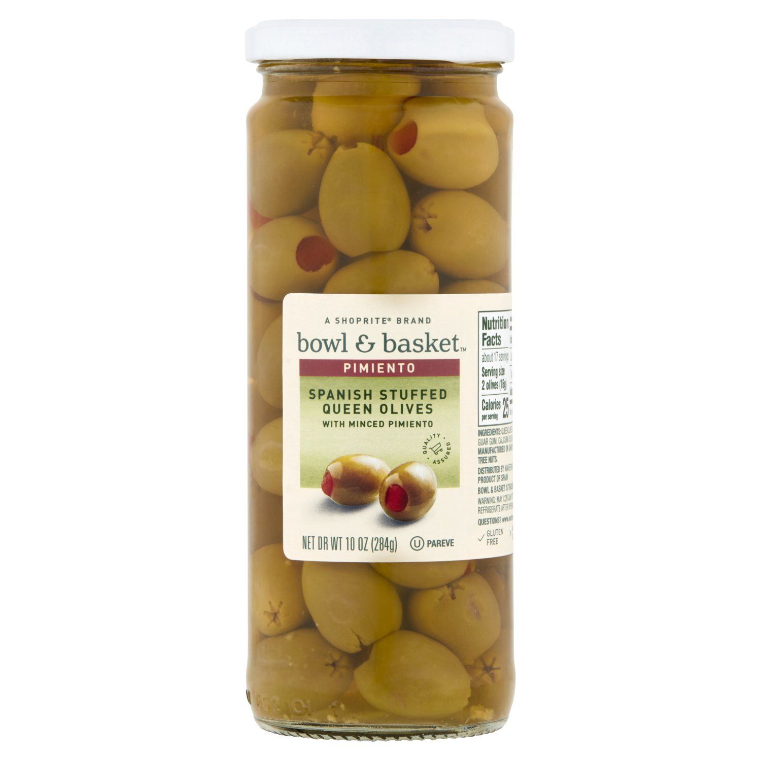 Bowl &amp; Basket Spanish Stuffed Queen Olives with Minced Pimiento, 10 oz