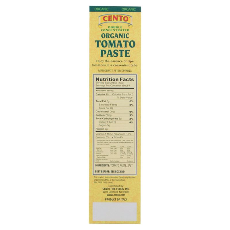 Cento Double Concentrated Organic Tomato Paste, 4.56 oz