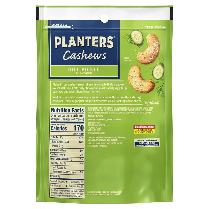 Planters Dill Pickle Flavored Cashews, 5 oz