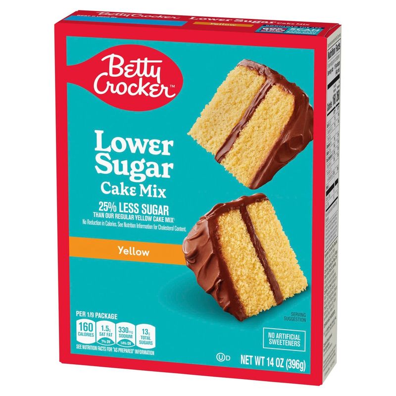 Betty Crocker Yellow Lower Sugar Cake Mix, 14 oz