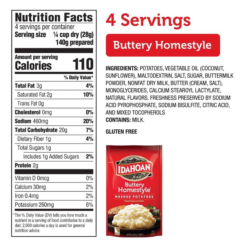 Idahoan Buttery Homestyle Mashed Potatoes, 4 oz