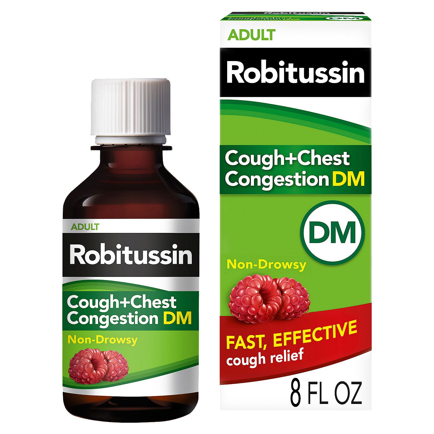 Robitussin Adult Cough+Chest Congestion DM Liquid, For Ages 12 &amp; Over, 8 fl oz
