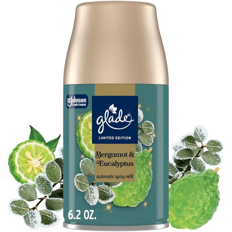Glade Bergamot &amp; Eucalyptus Automatic Spray Refill Limited Edition, 6.2 oz
