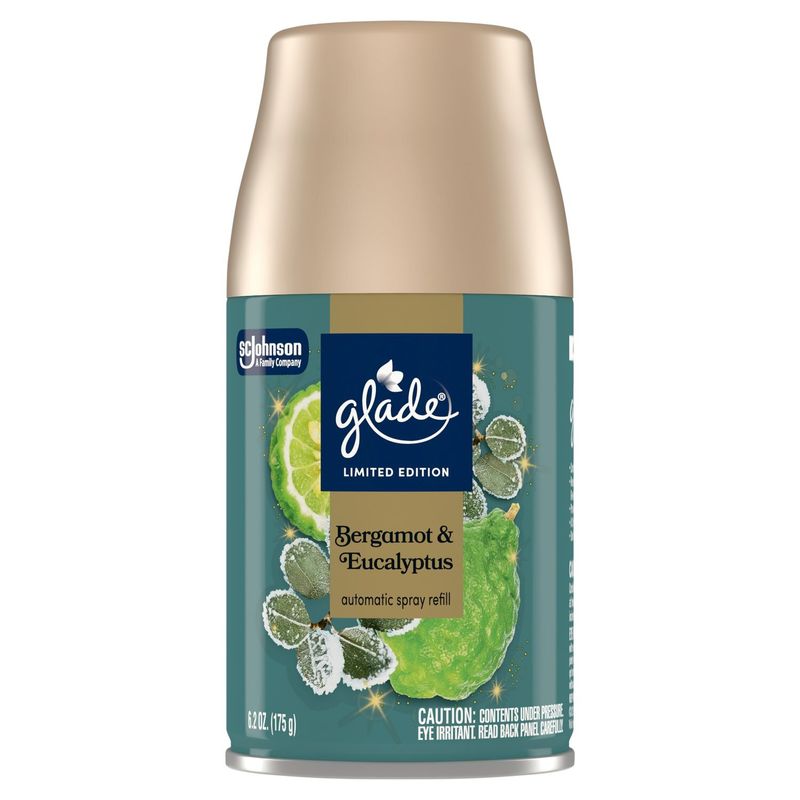 Glade Bergamot &amp; Eucalyptus Automatic Spray Refill Limited Edition, 6.2 oz