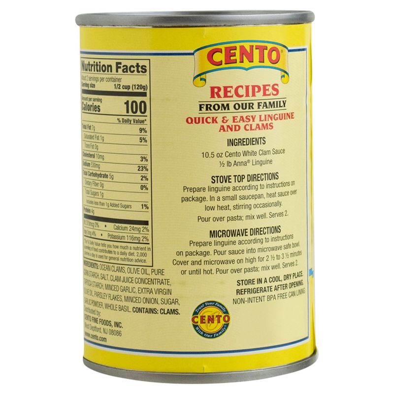 Cento White Clam Sauce with Extra Virgin Olive Oil, 10.5 oz