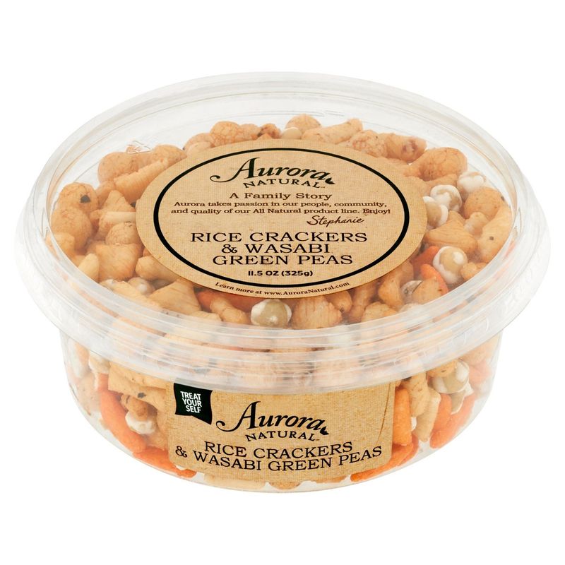 Aurora Natural Rice Crackers &amp; Wasabi Green Peas, 11.5 oz