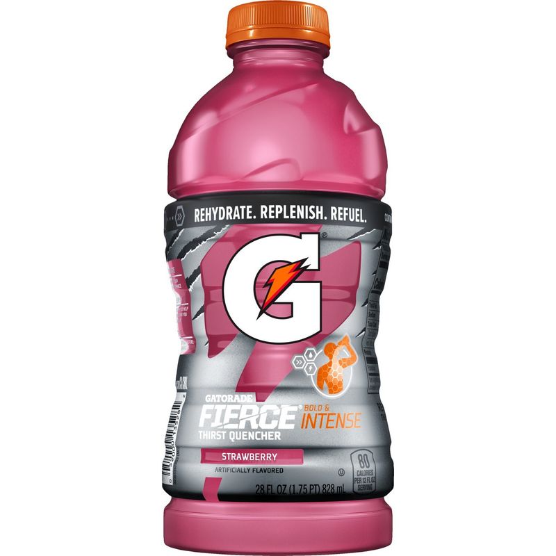 Gatorade Fierce Thirst Quencher Strawberry Artificially Flavored 28 Fl Oz