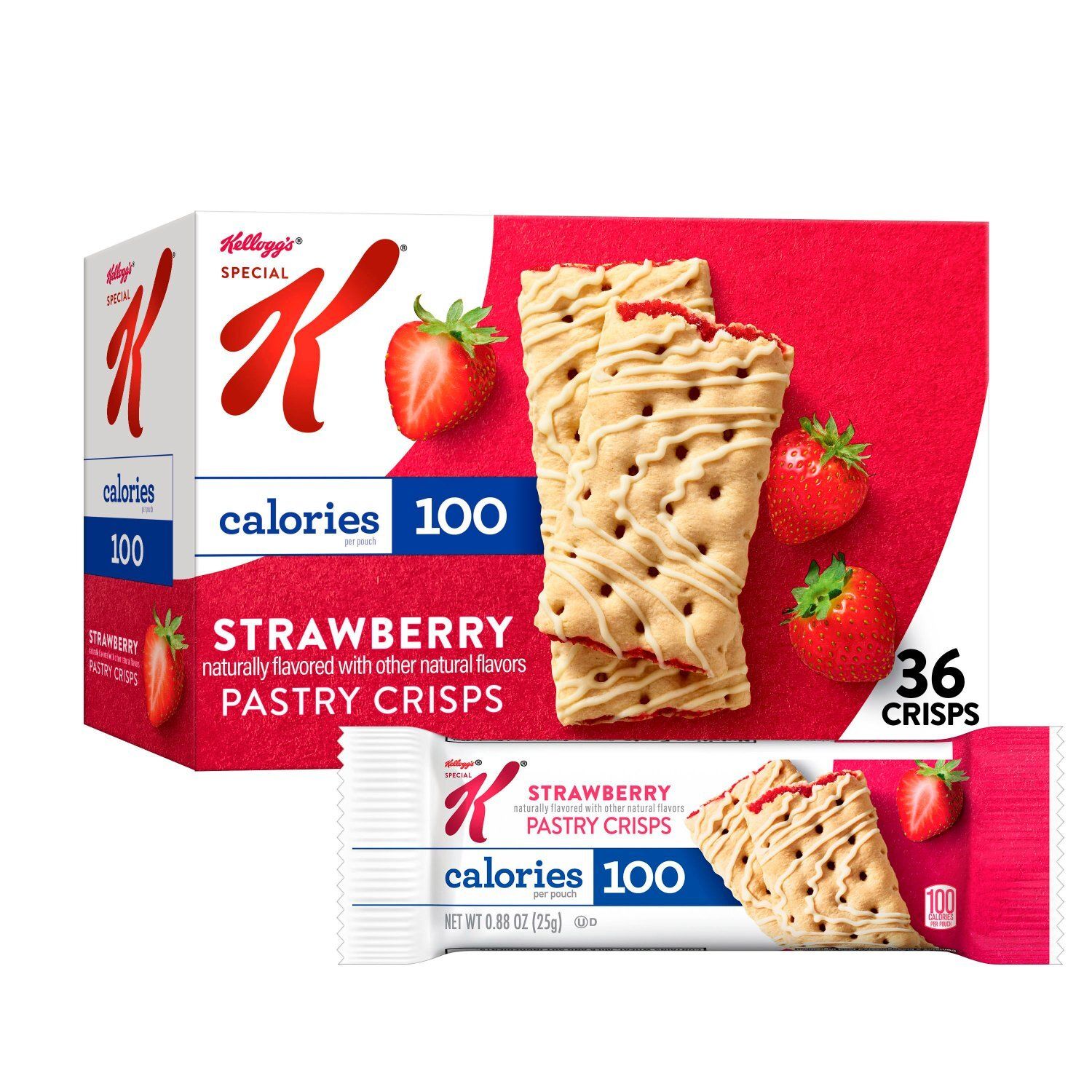 Kellogg's Special K Strawberry Pastry Crisps Value Size, 0.88 oz, 18 count