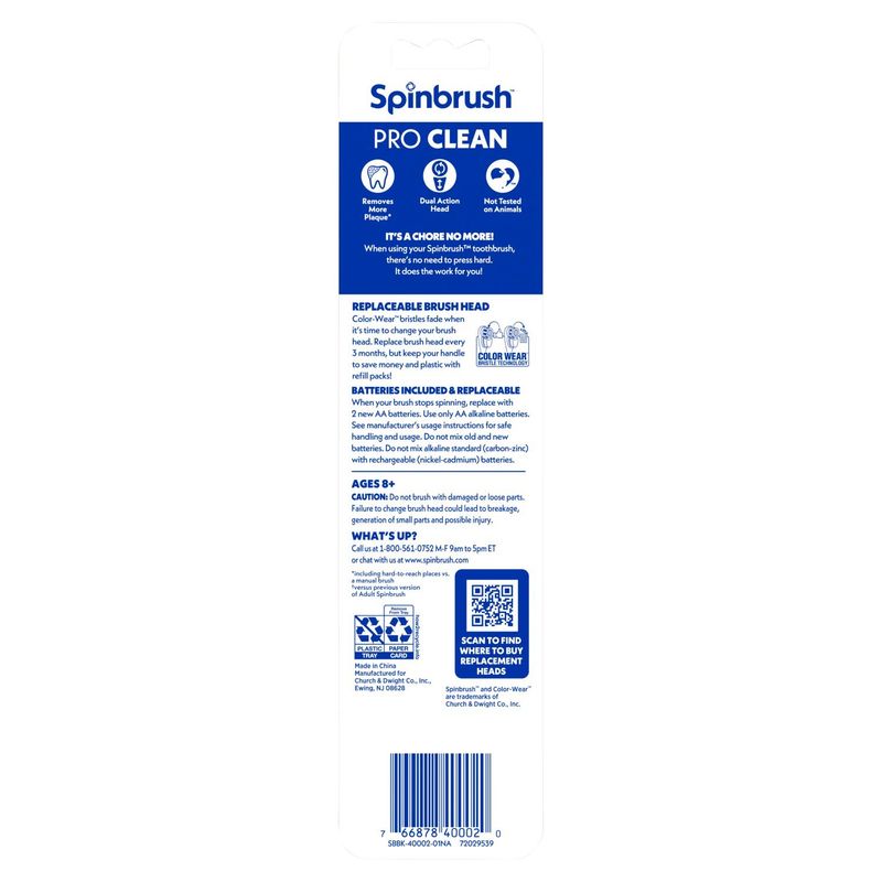 Spinbrush Medium Pro Clean Powered Toothbrush, 1 count