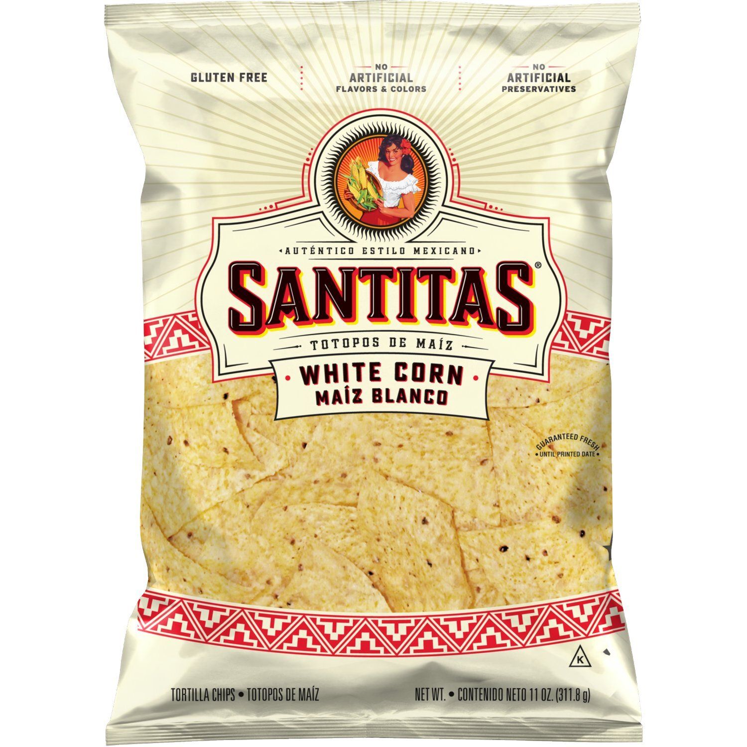 Santitas Tortilla Chips White Corn 11 Oz