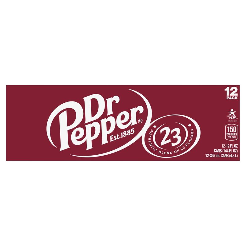Dr Pepper Can Soda, 12 fl oz, 12 count