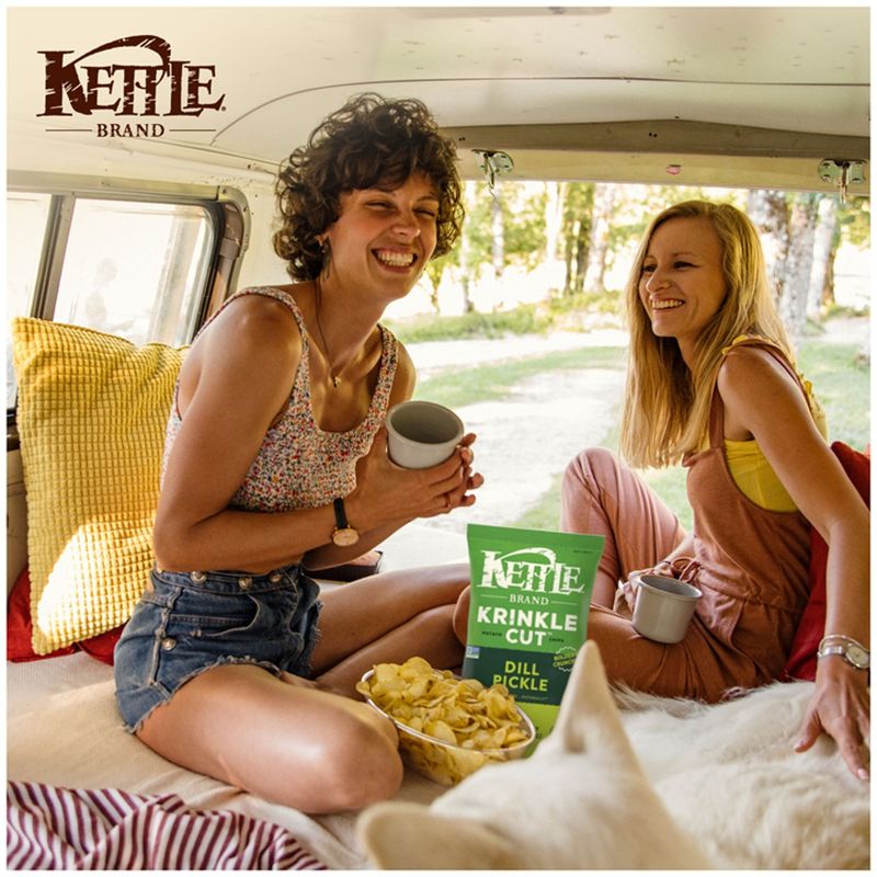 Kettle Brand Krinkle Cut Dill Pickle Potato Chips, 7.5 oz