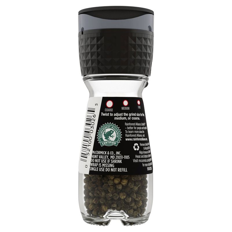 McCormick Black Peppercorn Adjustable Grinder, 1 oz