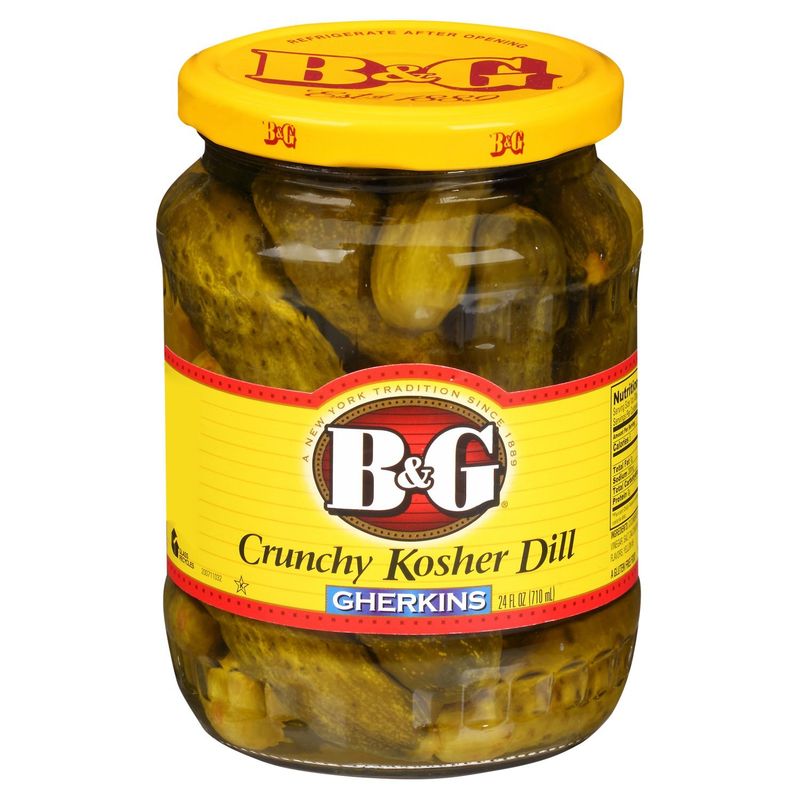 B&amp;G Crunchy Kosher Dill Gherkins, 24 fl oz
