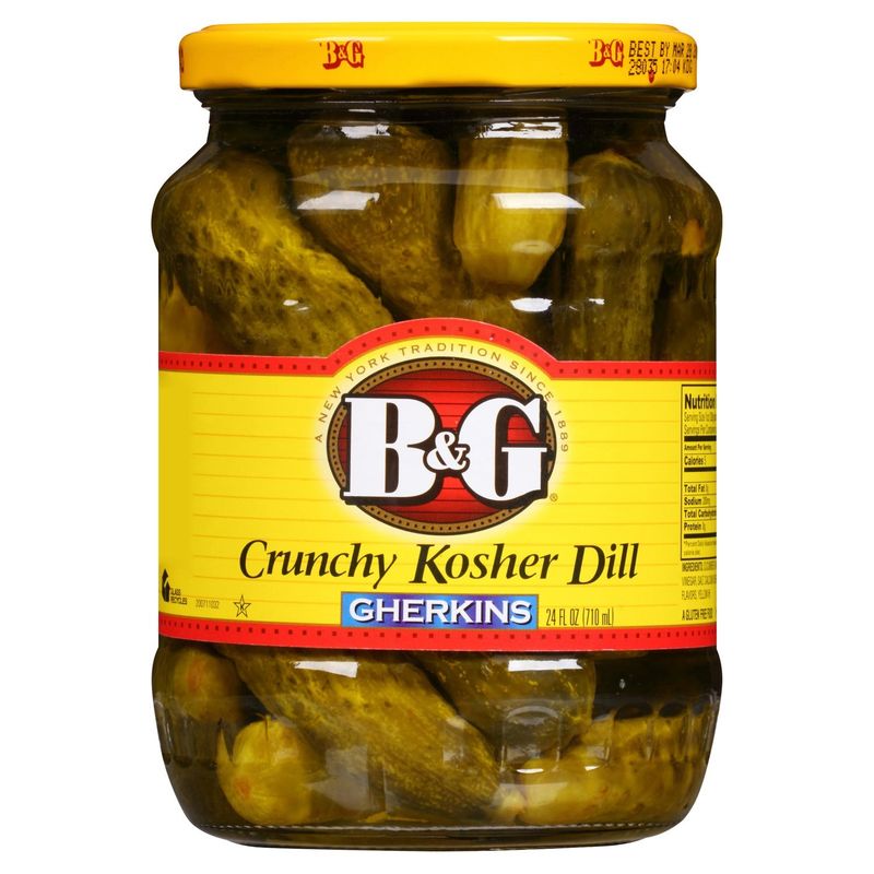 B&amp;G Crunchy Kosher Dill Gherkins, 24 fl oz