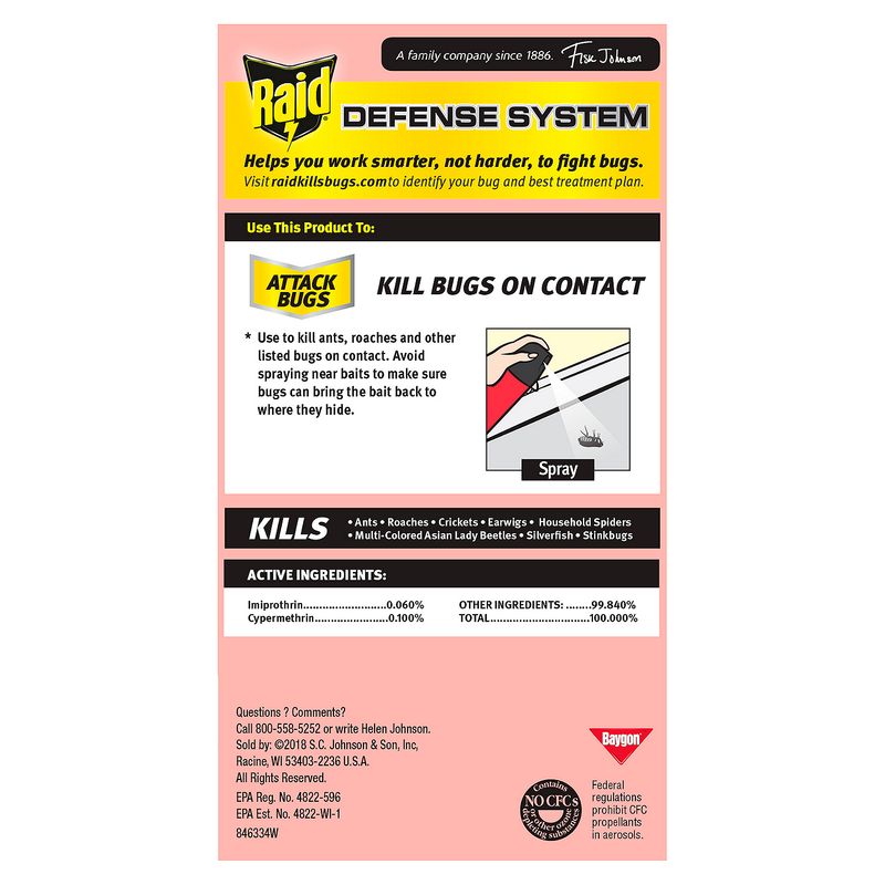 Raid Ant &amp; Roach Killer 26, Indoor and Outdoor Insecticide Spray, Lavender Scent, 17.5 oz