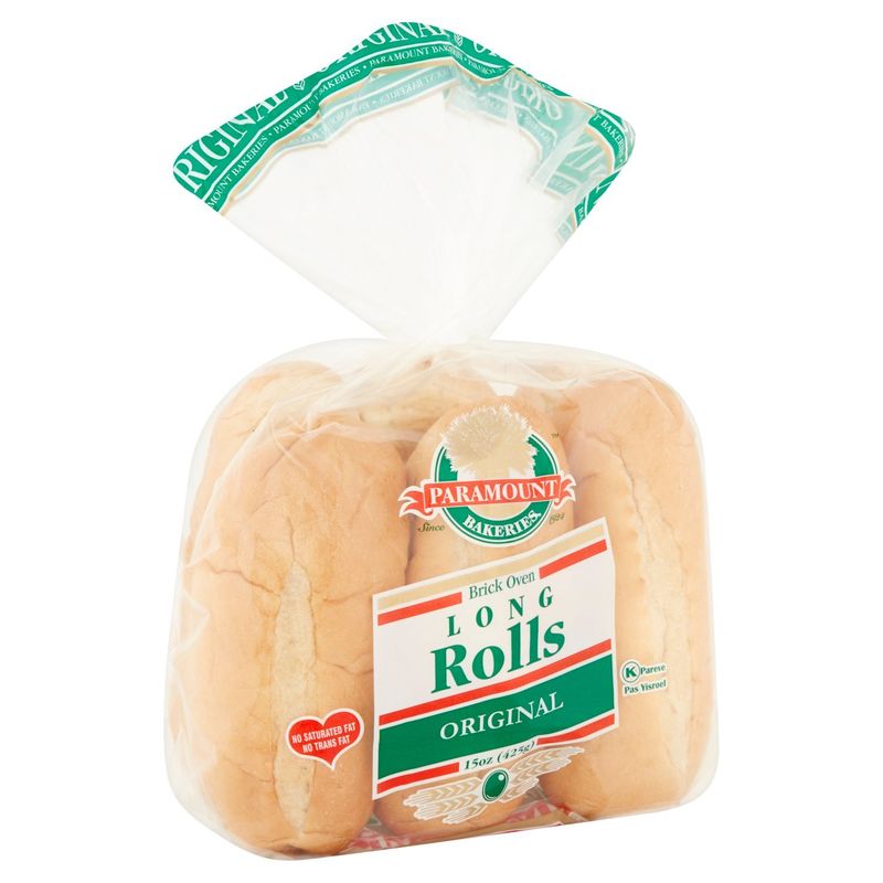 Paramount Bakeries Original Brick Oven Long Rolls, 6 count, 15 oz