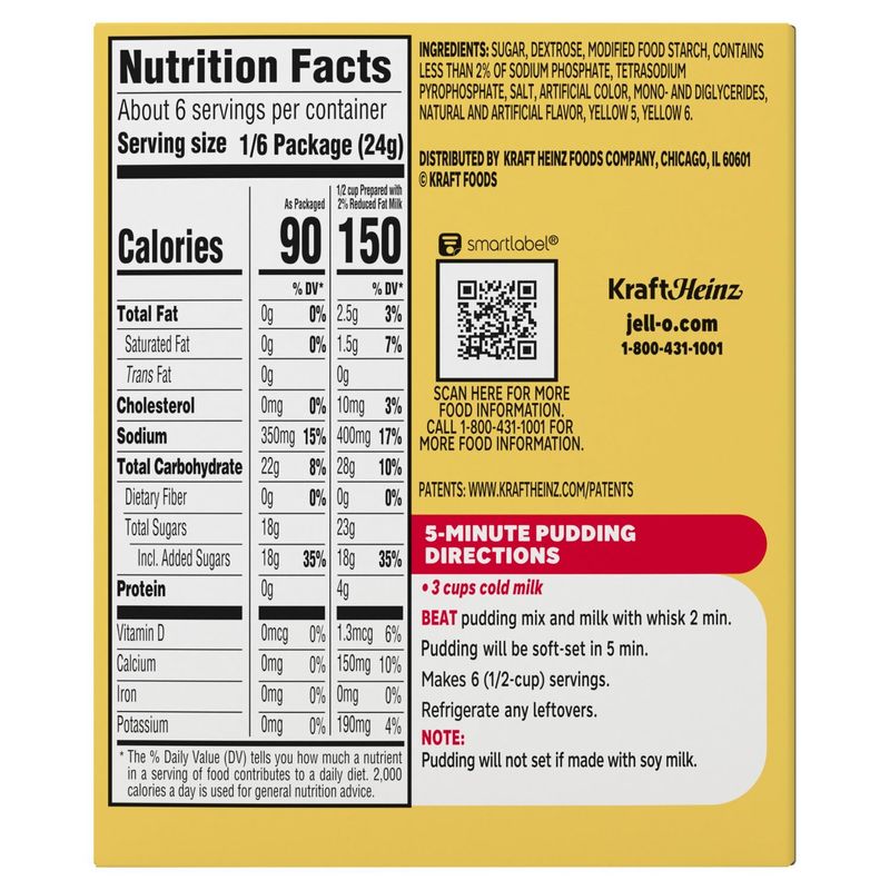 Jell-O Banana Cream Instant Pudding &amp; Pie Filling Family Size, 5.1 oz