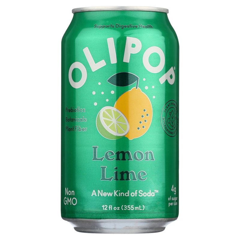 Olipop Lemon Lime Soda, 12 fl oz