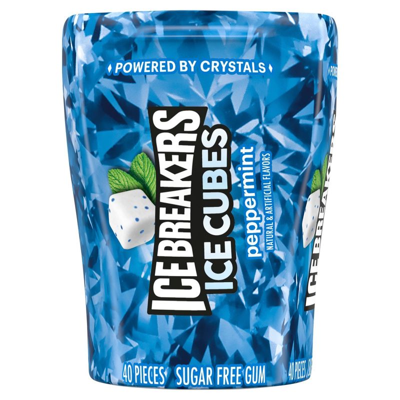Ice Breakers Ice Cubes Peppermint Sugar Free Gum, 40 count