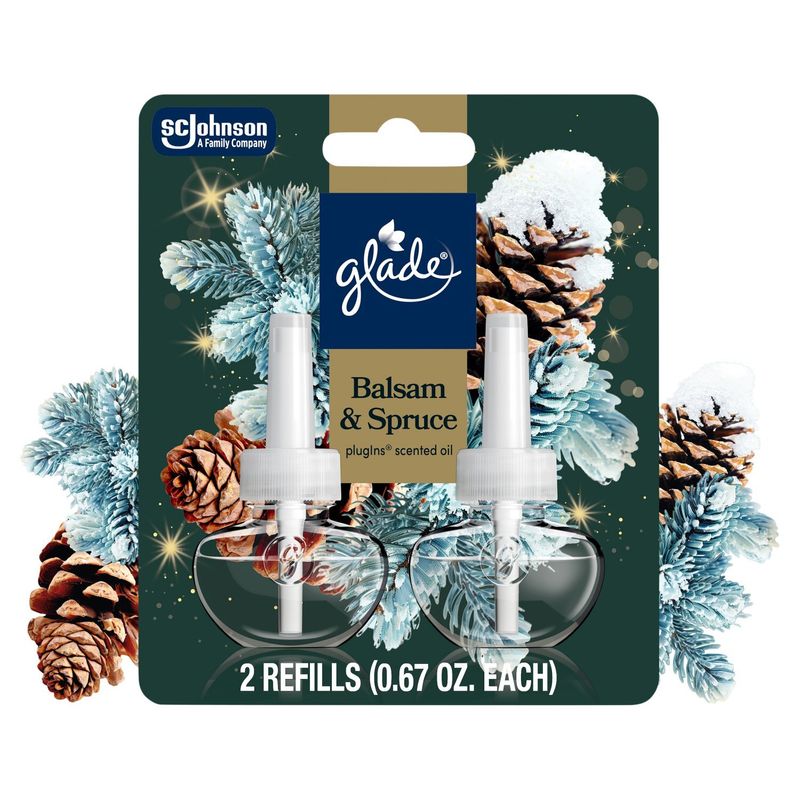 Glade PlugIns Balsam &amp; Spruce Scented Oil Refills Limited Edition, 0.67 fl oz, 2 count