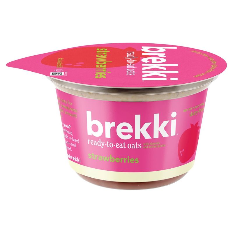 Brekki Strawberries with Almonds and Ancient Grains Ready-to-Eat Oats, 5.3 oz