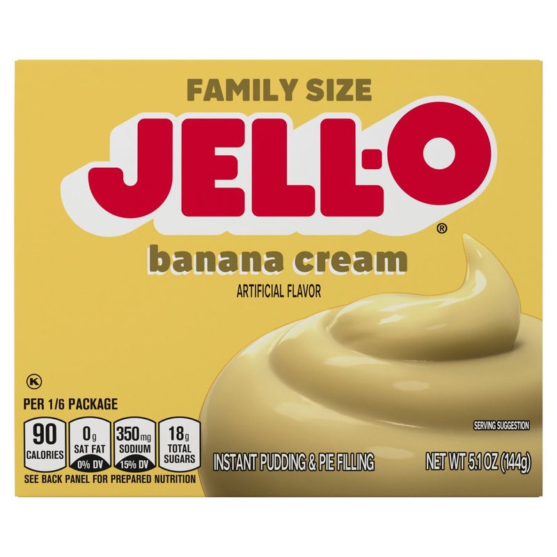 Jell-O Banana Cream Instant Pudding &amp; Pie Filling Family Size, 5.1 oz