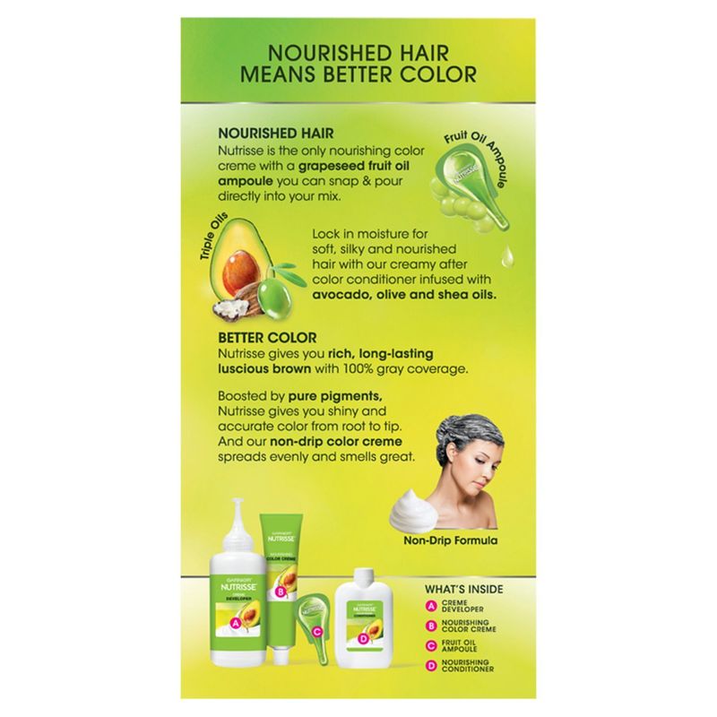 Garnier Nutrisse Sweet Cola 30 Darkest Brown Permanent Haircolor, one application