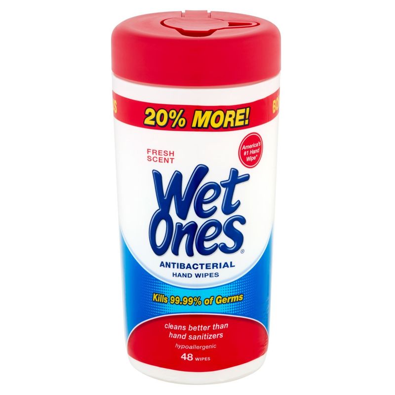 Wet Ones Fresh Scent Antibacterial Hand Wipes, 48 count