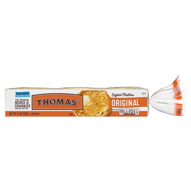 Thomas' Nooks &amp; Crannies Original English Muffins, 6 count, 13 oz
