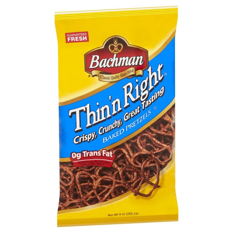Bachman Thin'n Right Baked Pretzels, 9 oz
