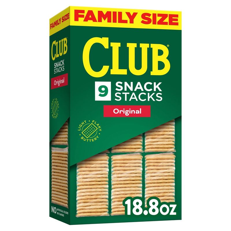 Club Snack Stacks Original Crackers Family Size, 9 count, 18.8 oz