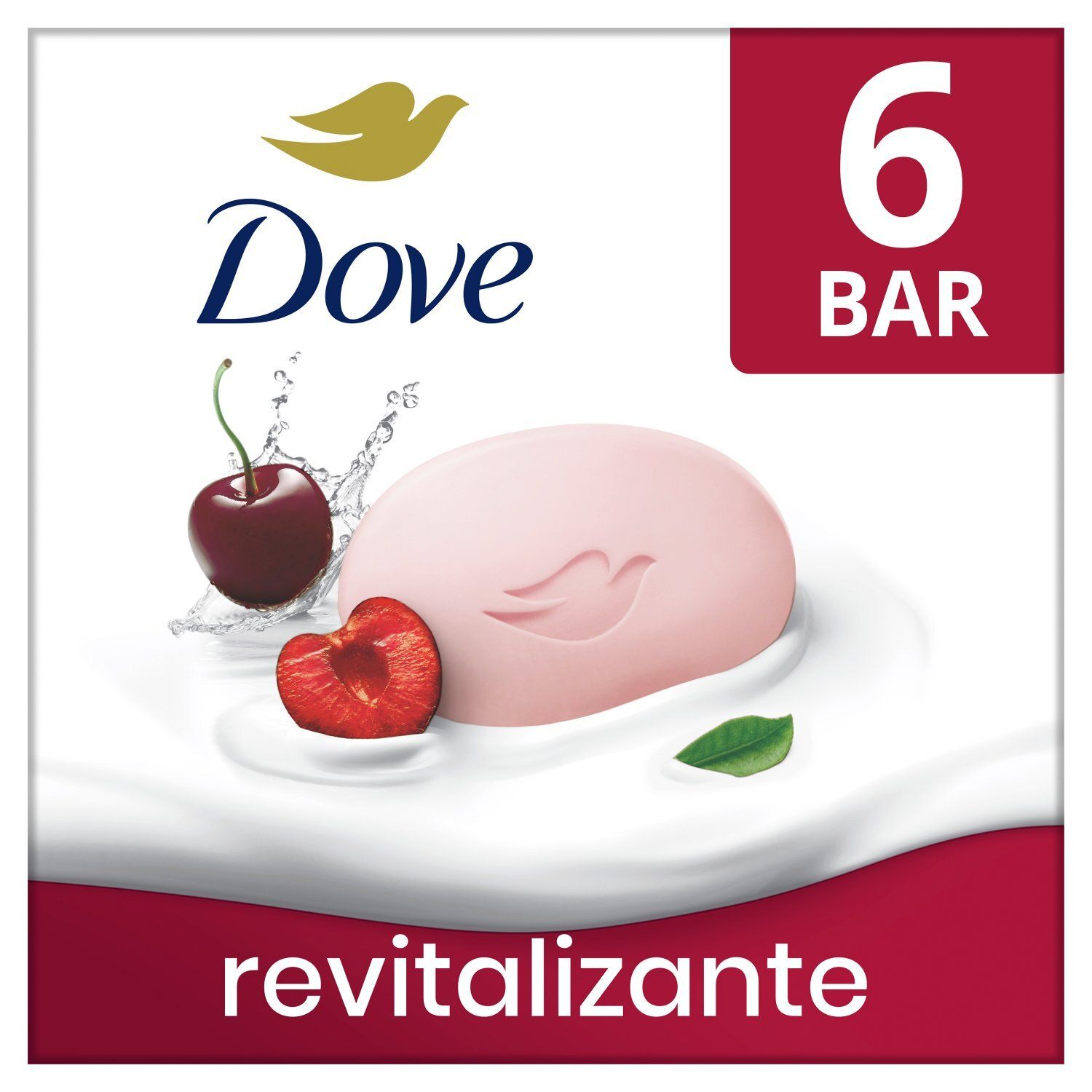 Dove Revitalizante Beauty Bar with Cherry &amp; Chia Milk, 3.75 oz, 6 count