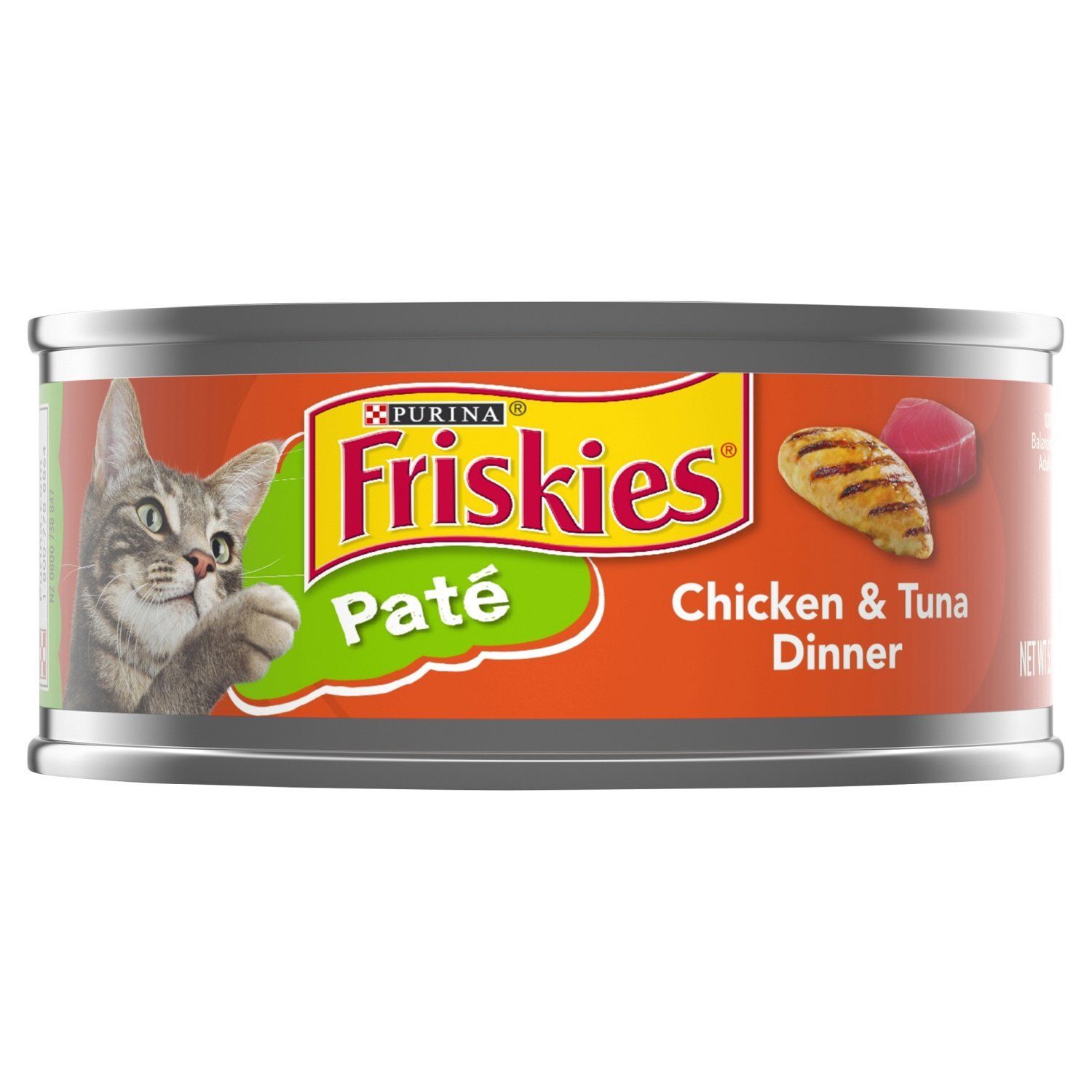 Purina Friskies Paté Chicken &amp; Tuna Dinner Cat Food, 5.5 oz