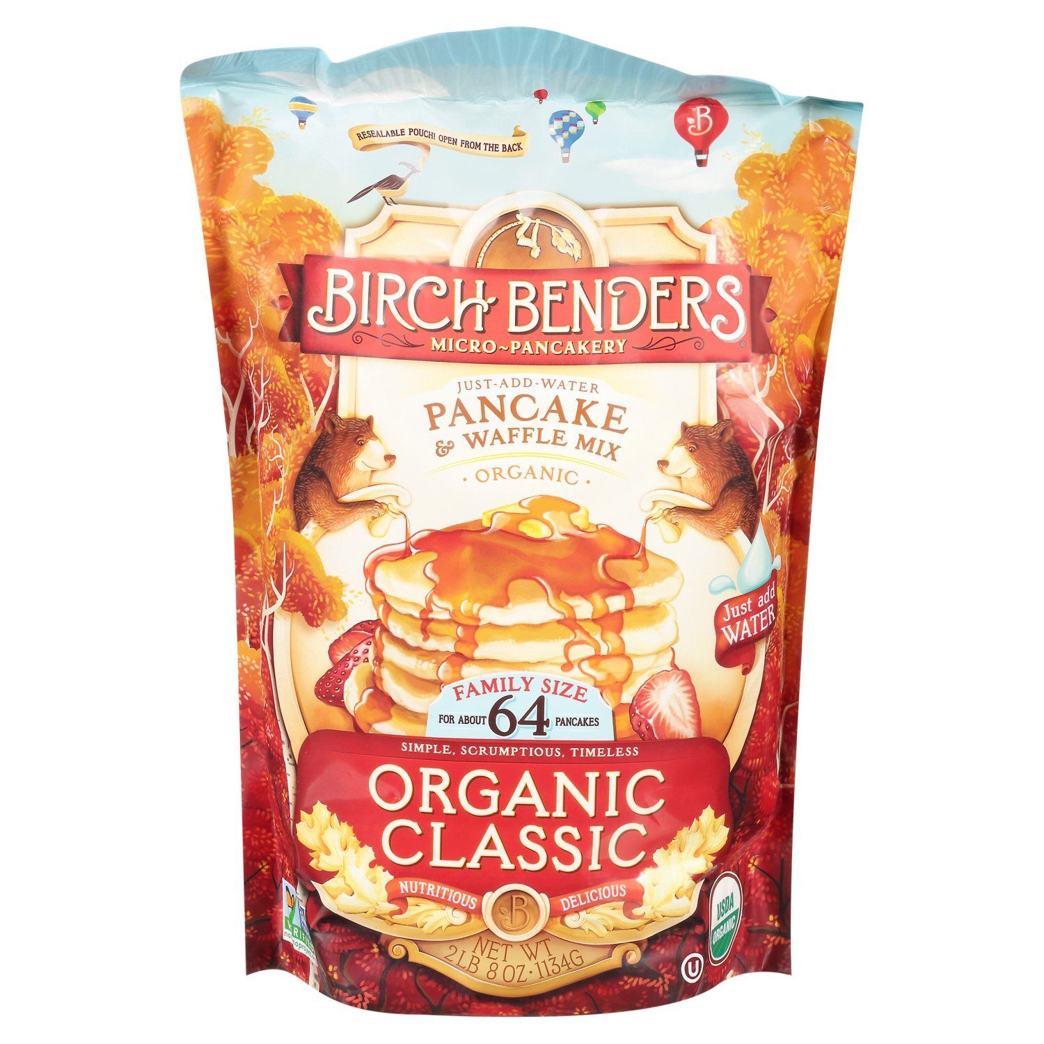 Birch Benders Organic Classic Pancake &amp; Waffle Mix, 2 lb 8 oz