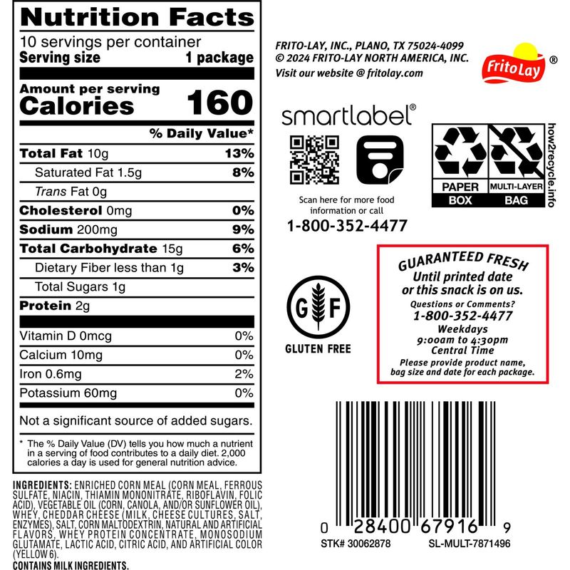 Cheetos Crunchy Cheese Flavored Snacks 1 Oz, 10 Count