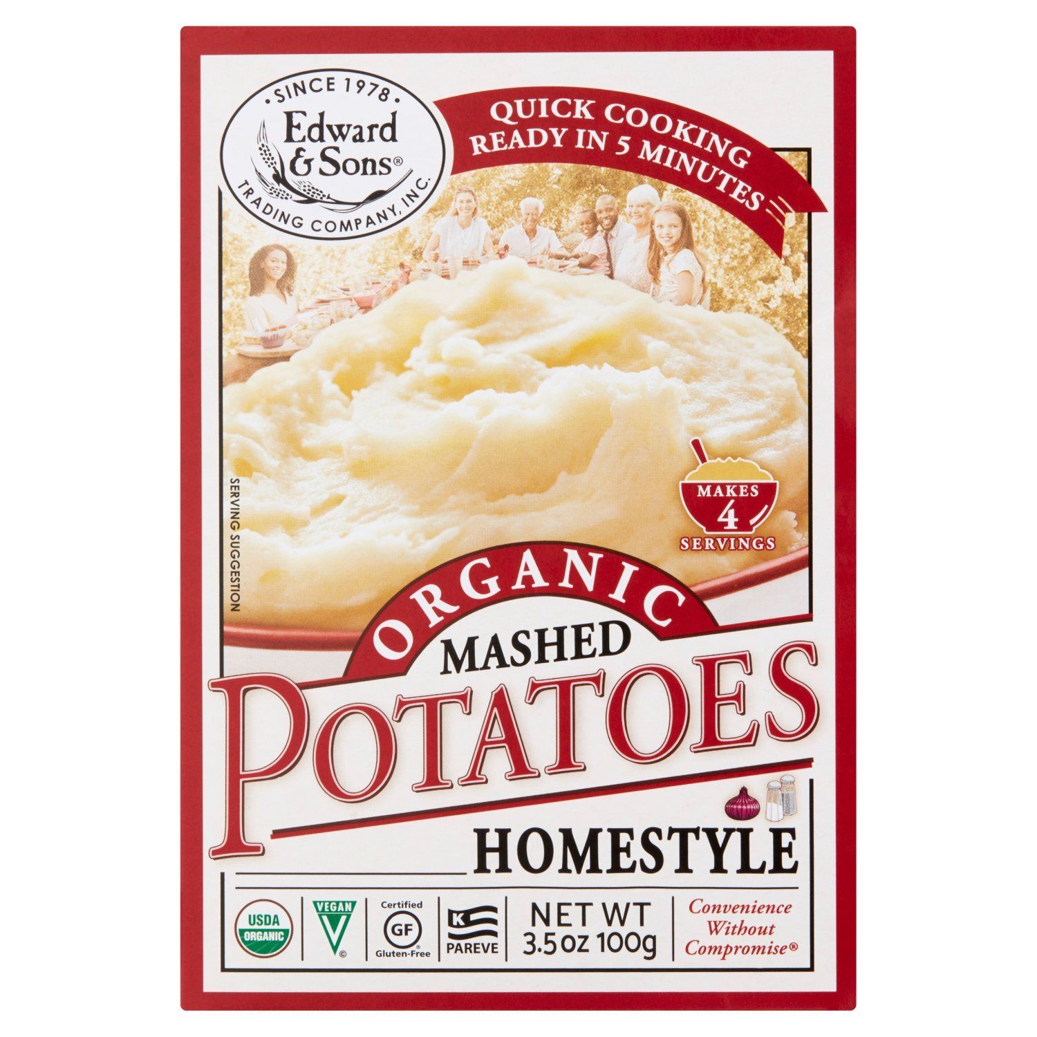 Edward &amp; Sons Organic Homestyle Mashed Potatoes, 3.5 oz