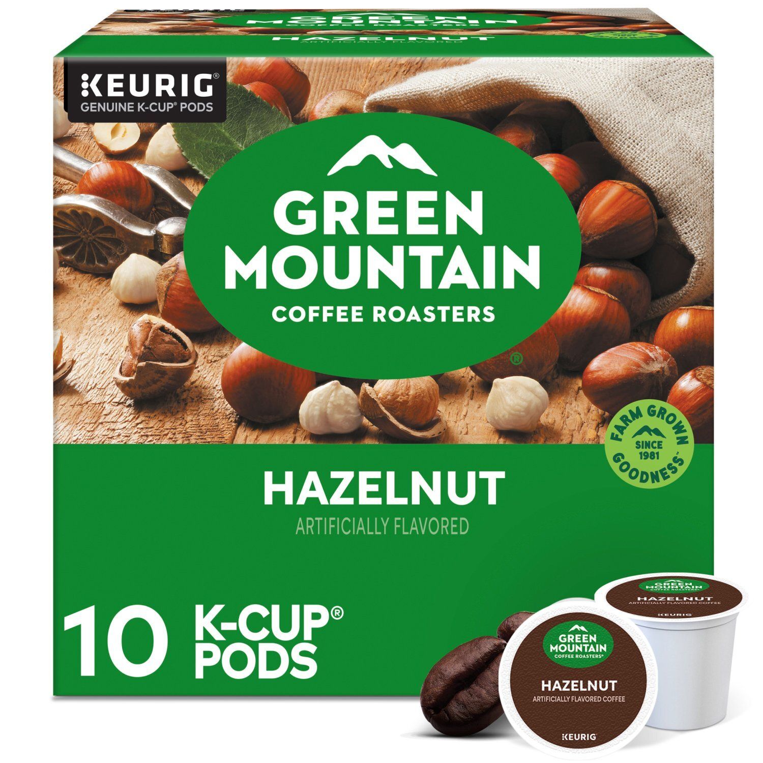 Green Mountain Coffee Roasters Hazelnut Coffee K-Cup Pods, 10 count, 3.3 oz