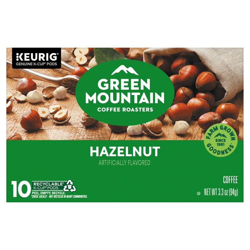 Green Mountain Coffee Roasters Hazelnut Coffee K-Cup Pods, 10 count, 3.3 oz
