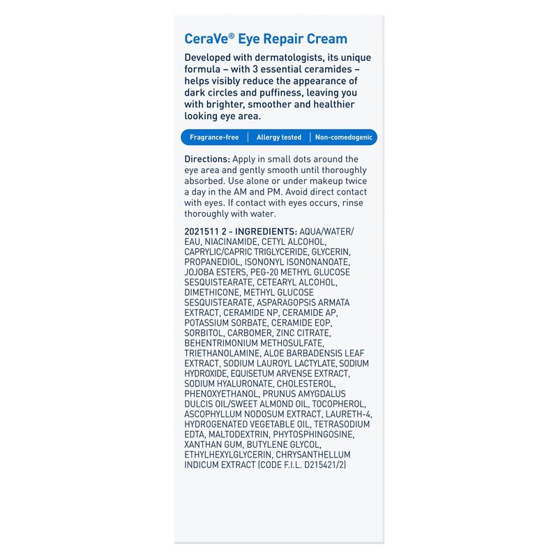CeraVe Cream, Eye Repair, 0.5 oz