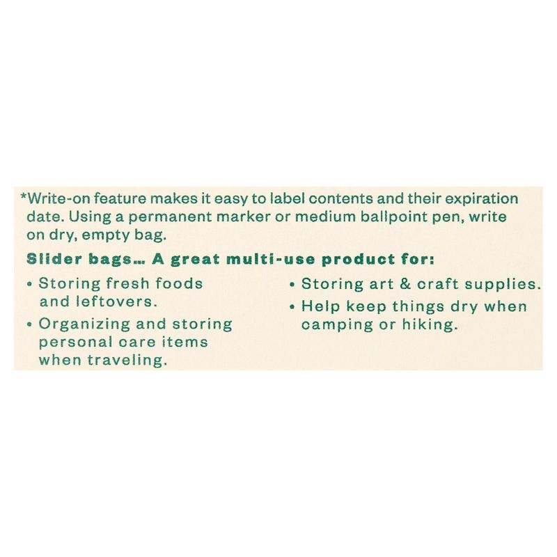 Paperbird Quart Size Slider Freezer Bags, 30 count